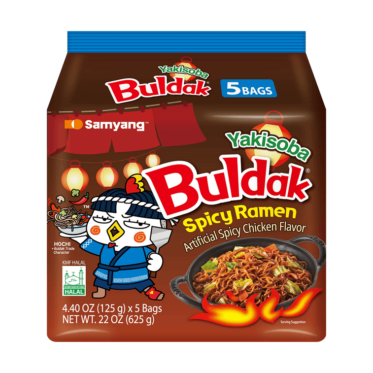 SAMYANG Yakisoba Buldak Spicy Ramen- Japanese Style Stir-Fried Instant Noodles, 5 Bags