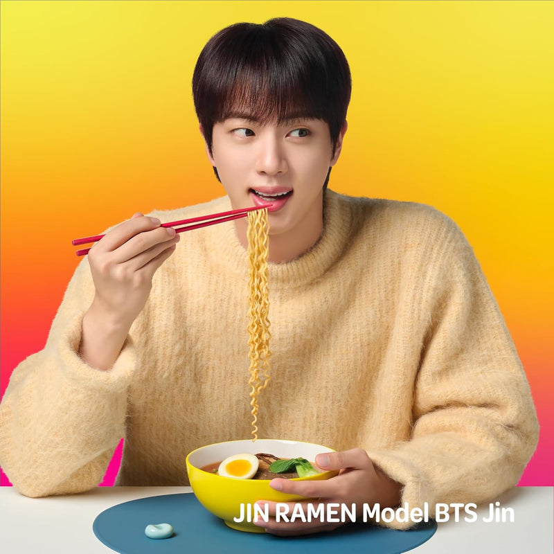 OTOKI Jin Ramen Mild Cup Noodles, BTS Jin & JIN Ramen Edition, Authentic Korean Instant Noodles with Beef Bone Broth, Savory & Mild Flavor, Ready in 4 Minutes 2.29oz x 6 Pack